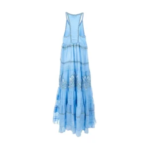 Fashion Abito lungo in crepon ricamato Dresses