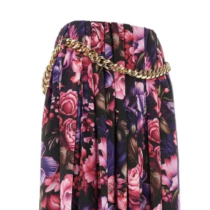 Hot AI Purple Bouquet' satin long skirt Skirts