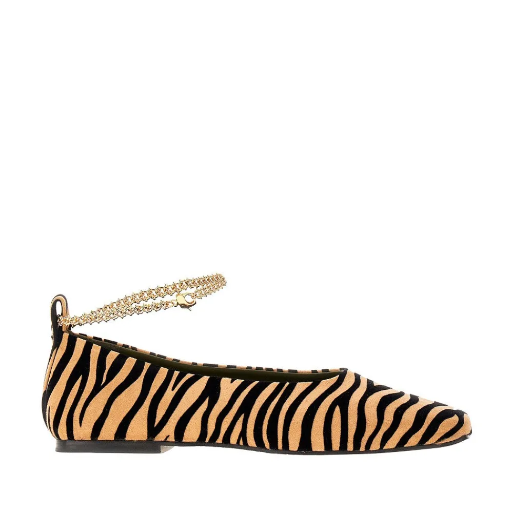 augusta_zebrastriped_sued_0.webp Online Augusta' zebra-striped suedette ballerinas Flat Shoes