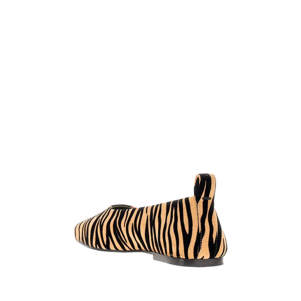 augusta_zebrastriped_sued_2.webp Online Augusta' zebra-striped suedette ballerinas Flat Shoes