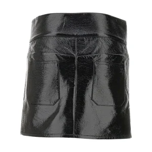 Sale Belted vinyl mini skirt Skirts