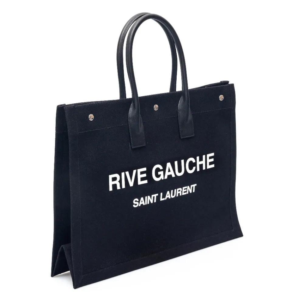 black_tote_bag_with_brand_2.webp Clearance Black tote bag with brand print Shopping Bags
