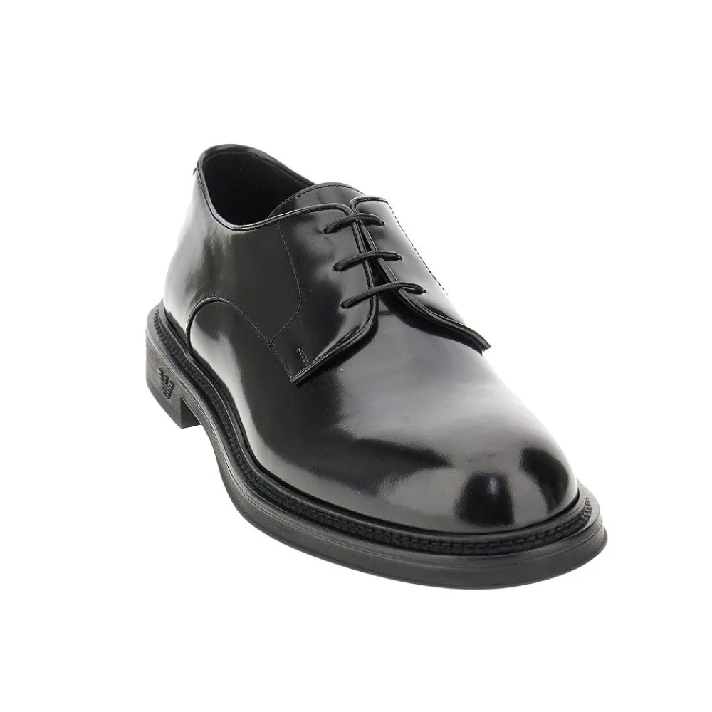 brushed_leather_laced_sho_1.webp Outlet Brushed leather laced shoes Lace-Up Shoes
