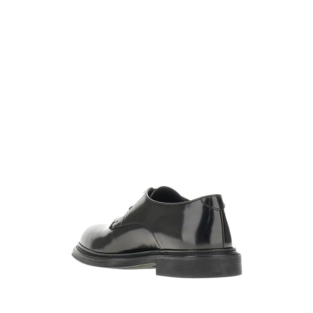 brushed_leather_laced_sho_2.webp Outlet Brushed leather laced shoes Lace-Up Shoes