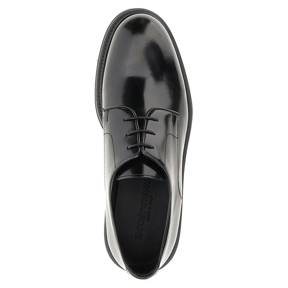brushed_leather_laced_sho_3.webp Outlet Brushed leather laced shoes Lace-Up Shoes
