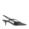 Best Brushed leather slingback pumps with straps Heeled Shoes