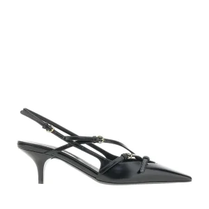 Best Brushed leather slingback pumps with straps Heeled Shoes