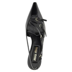 Best Brushed leather slingback pumps with straps Heeled Shoes
