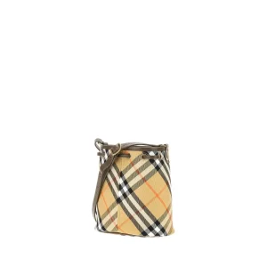 Sale Check fabric bucket bag Shoulder Bags