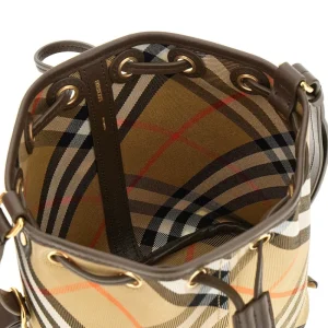 Sale Check fabric bucket bag Shoulder Bags