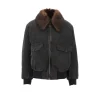 Online Canvas bomber jacket with fur collar Outerwear
