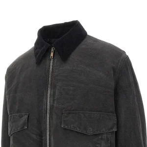 Online Canvas bomber jacket with fur collar Outerwear