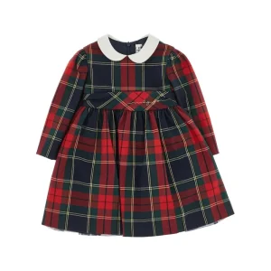Online Check fabric mini dress with bow Kids Clothing