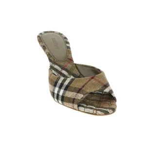Best Check linen-blend 'Mews' mules Sandals