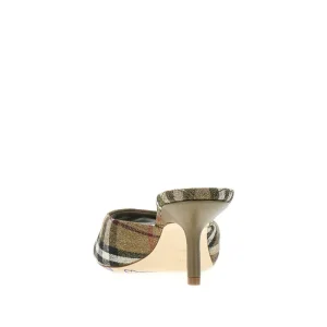 Best Check linen-blend 'Mews' mules Sandals