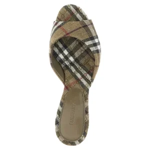 Best Check linen-blend 'Mews' mules Sandals