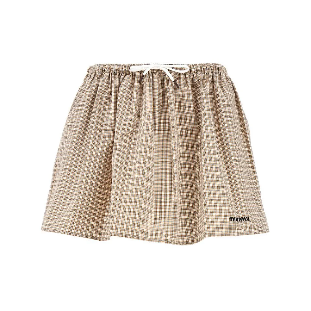 check_poplin_mini_skirt_0.webp Outlet Check poplin mini skirt Skirts