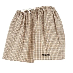 Outlet Check poplin mini skirt Skirts
