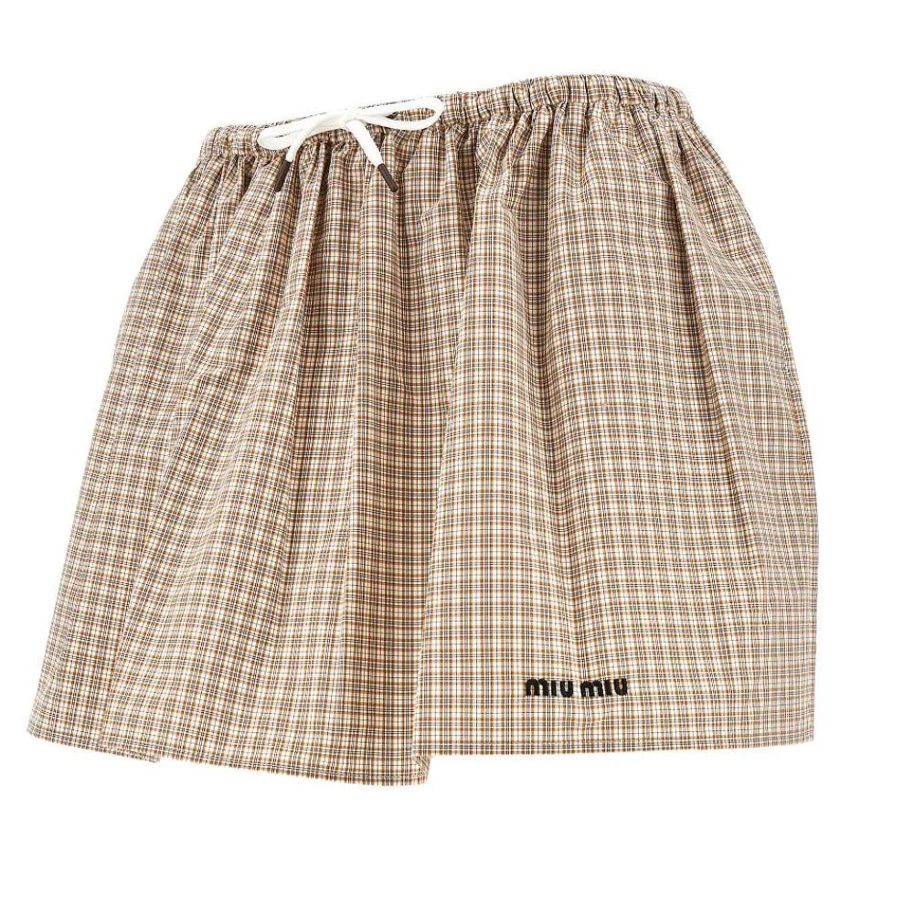 check_poplin_mini_skirt_1.webp Outlet Check poplin mini skirt Skirts