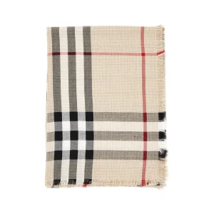 Outlet Check silk and cashmere scarf Scarves