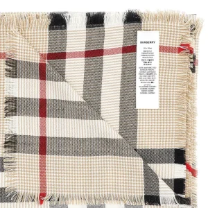 Outlet Check silk and cashmere scarf Scarves