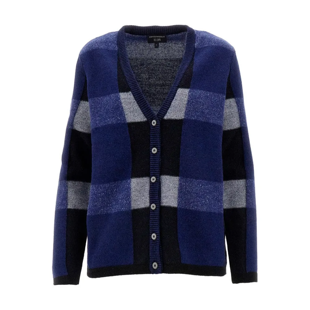 check_wool_and_cashmere_c_0.webp Fashion Check wool and cashmere cardigan Knitwear