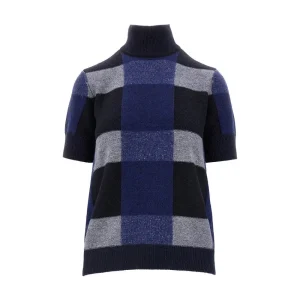 Outlet Check wool and cashmere sweater Knitwear