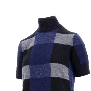 Outlet Check wool and cashmere sweater Knitwear