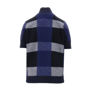 Outlet Check wool and cashmere sweater Knitwear