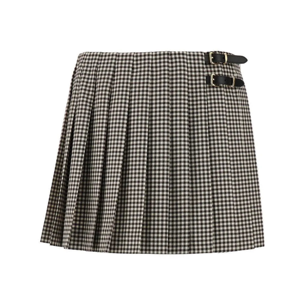 check_wool_mini_skirt_0.webp Outlet Check wool mini skirt Skirts