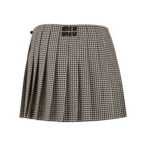 Outlet Check wool mini skirt Skirts