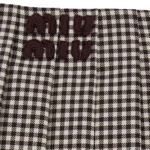 Outlet Check wool mini skirt Skirts
