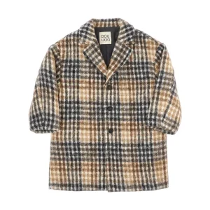 Sale Check wool-blend coat Kids Clothing