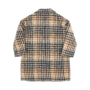 Sale Check wool-blend coat Kids Clothing