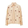 Outlet Cherries embroidery sequinned shirt Shirts