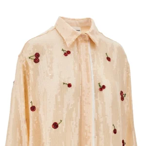 Outlet Cherries embroidery sequinned shirt Shirts