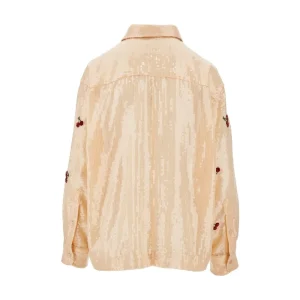 Outlet Cherries embroidery sequinned shirt Shirts