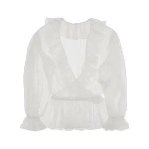 Hot Chiffon blouse with ruffles Tops