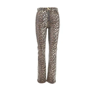 Fashion Coated leopard-print jeans Jeans