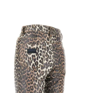 Fashion Coated leopard-print jeans Jeans