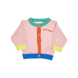 Outlet Color block cotton cardigan Kids Clothing