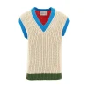 Fashion Color block cotton-blend vest Knitwear