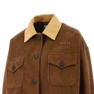 Hot Corduroy blouson with suede collar Jackets