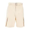Sale Cotton and linen cargo shorts with belt Pants And Shorts