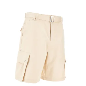 Sale Cotton and linen cargo shorts with belt Pants And Shorts