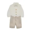 Online Cotton and linen three-piece set Kids/BOY Clothing