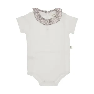 Sale Cotton bodysuit with floral collar Kids Clothing