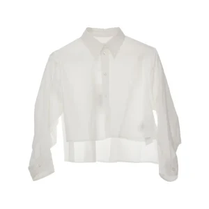 Outlet Cotton poplin cropped shirt Kids Clothing