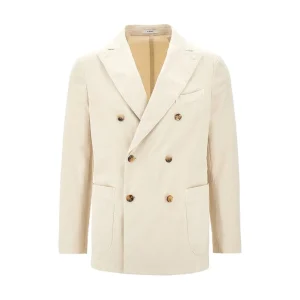 Sale Cotton-blend double-breasted tailored jacket Jackets
