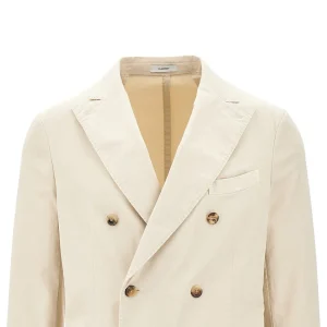 Sale Cotton-blend double-breasted tailored jacket Jackets